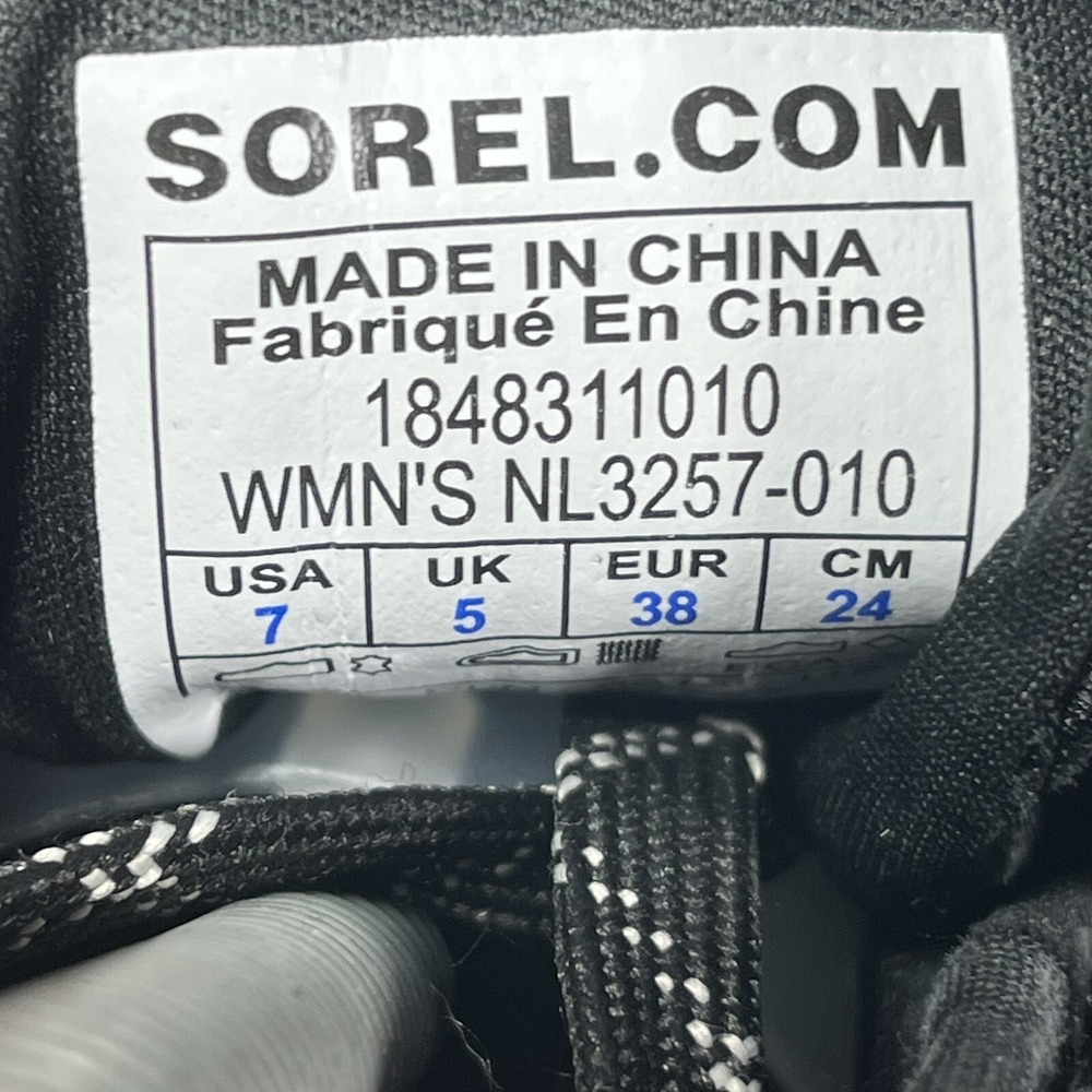 Sorel Womens Out N About Plus Black Hiking Sneaker Size 7 - Picture 5 of 9